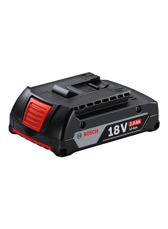 BOSCH 18V 2.0Ah Coolpack Technology Charge Indicator Compact Battery Pack Black and Red 4 x 7.5 x 11.3 cm JE1 600 Z00 036 - Image 1